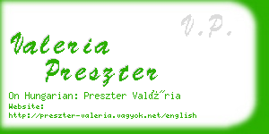 valeria preszter business card